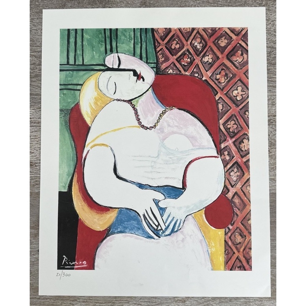 Pablo Picasso LE REVE "THE DREAM" Estate Signed L.E. #21/300 Giclée Art 10 x 7"